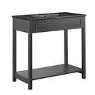 Modway - Altura 36" Vanette de salle de bain - Gris Noir-Armoire de toilette moderne pour salle de bain