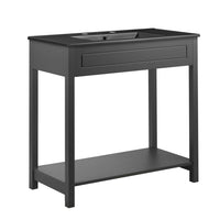 Modway - Altura 36" Vanette de salle de bain - Gris Noir-Armoire de toilette moderne pour salle de bain