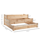 Outsunny - Jardinière surélevée à 3 niveaux 49 po x 49 po x 22 po - naturel-Conception en escalier permettant aux plantes de profiter pleinement du soleil 