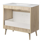 Modway - Maverick 36" Vanette de salle de bain - Chêne blanc-Construction en mélamine et panneaux de particules
