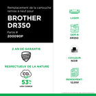 CIG - Unité de tambour Brother DR350 remise à neuf - rendement standard - noir-Compatible avec: Brother DCP-7010, DCP-7020, DCP-7025, HL-2030, HL-2035, HL-2037, HL-2040, HL-2070N, IntelliFax-2820, IntelliFax-2825, IntelliFax-2910, IntelliFax-2920, MFC-7220, MFC-7225N, MFC-7420, MFC-7820N