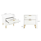 Manhattan Comfort - Dumbo table de chevet moderne, commode et commode haute 5 tiroirs - blanc - ensemble de 3-Recommandé pour un téléviseur jusqu'à 35 pouces