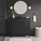 Modway - Miles 36" Vanette de salle de bain - Noir noir-Découpe de plomberie
