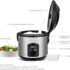 Salton - cocotte à riz automatique et étuveuse - 8 tasses-Construction en acier inoxydable avec un bol à surface antiadhésive, amovible qui donne jusqu’à 8 tasses de riz 