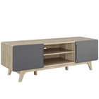 Modway - Tread 59 po Meuble TV, Gris naturel-Meuble TV 59 po Mid-Century Modern