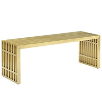 Modway - Gridiron Médium Acier inoxydable Banc - Or-Établi moderne parfait