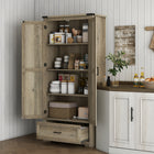 HOMCOM - Armoire de rangement de cuisine haute 69 po avec étagères ajustables - gris-Deux étagères réglables permettent une organisation personnalisée 