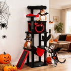 PawHut - Arbre à chat gothique, tour haute de 60 po avec lit cercueil - noir-Structure à plusieurs niveaux de 59,8 po (152 cm), adaptée pour 1 à 3 chats jouant ensemble 