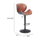 Zuo - Meyane Tabouret de bar - Brun-6