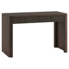 Hudson&Canal - Bureau rectangulaire cannelé Palmera - 47,5 po l - Chêne brun-Deux tiroirs s'ouvrant séparément, avec des poignées sur le dessus pour faciliter l'utilisation