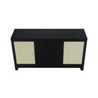 Manhattan Comfort - Buffet bas Sheridan 150 cm style mid-century moderne - Noir-17,71 po L x 59,05 po l x 31,49 po H