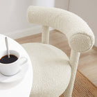 Modway - Toulouse Tissu Boucle Chaise à manger - Ivoire - Ensemble de 2-Livré entièrement assemblé