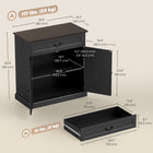 HOMCOM - Buffet 31,5 po L - armoire latérale - grain de bois noir-Charme de style ferme avec bord supérieur décoratif, portes à panneaux et poignées vintage pour plus de chaleur 