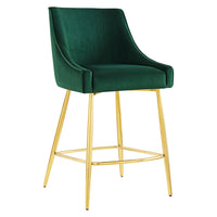 Modway - Discern Performance Velvet Tabouret de comptoir - Vert-Tabouret de comptoir Glam Deco