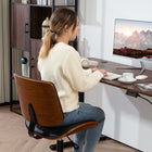 HOMCOM - Chaise de bureau pivotante à 360-degrés avec roulettes et sans accoudoirs - noir-Conception sans accoudoirs se glissant sous le bureau pour gagner de la place