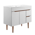 Modway - Harvest 36" Vanette de salle de bain - Gris blanc-Assemblée requise