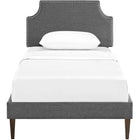 Modway - Corene Tissu Lit plateforme jumelle avec pieds carrés effilés, Gris-Montures en quatre emplacements