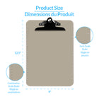 Davis Group - Planchettes à pince à ressort, format lettre, 9 po l x 12 po H – Fumée - 6 par paquet-Clip à ressort