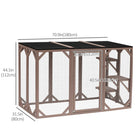 PawHut - Enclos extérieur pour chat Catio - 71 po L x 31,5 po l x 44 po H - camel-Conception réfléchie du toit imperméable 