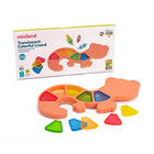 Miniland - Sentir pour apprendre : Lézard translucide coloré-Le jouet lézard a deux pièces qui peuvent être insérées dans chaque trou de son corps, ce qui crée le mélange de couleurs