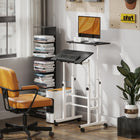 HOMCOM - Bureau mobile debout - 23,6 po L x 23,6 po l x 47,2 po H - noir-La structure robuste supporte jusqu'à 220 lb, maintenant solidement tout votre équipement
