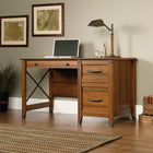 Sauder 53"W La Collection Carson Forge Bureau - Finition Washington Cherry-Le tiroir inférieur peut contenir des dossiers suspendus de format Lettre