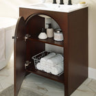 Modway - Appia 24" Vanette de salle de bain - Blanc noyer-Bassin d’évier en céramique blanche