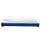 Modway - Sutton Performance Velvet Cadre de lit complet, Marine-Velours de performance résistant aux taches