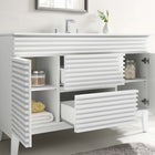 Modway - Render 48" Vanité de salle de bain à un seul lavabo - Blanc blanc-MDF et panneau de particules