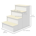 PawHut - Escaliers pour animaux pour lit haut - 15,7 po L x 23,2 po l x 21,3 po H - blanc-L’escalier pour animaux à 4 marches avec des tons neutres s’harmonise parfaitement avec vos meubles existants 
