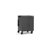 Bretford - Chariot cube Max 30 unités de bois - charbon-CUBE Cart Max prend en charge les ordinateurs portables de jeu et les stations de travail mobiles jusqu'à 18 pouces, les appareils de 240 W