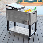 Permasteel - Glacière de patio style mobilier 80 pintes - Gris-Deux poignées pour un déplacement facile