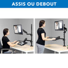 Mount-It! - Support de moniteur réglable, pour écrans jusqu'à 32 pouces, noir-Le plateau pour clavier est équipé de ressorts à gaz pneumatiques qui vous permettent de l'incliner, de le pivoter et de le faire tourner facilement