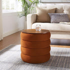 Modway - Mezzo Manche Performance Velvet Ottoman de stockage - Rouille-Rembourrage en mousse dense