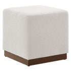 Modway - Tilden Boucle carré 17" Rembourré Ottoman - Noyer des nuages-Tissu boucle Tissu Rembourrage