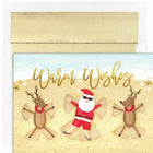 JAM Paper - Ensemble de cartes de Noël et enveloppes assorties, 7 6/7 po x 5 5/8 po, Beach Angels, paquet de 18-Conception d'anges de plage