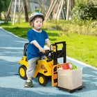 Aosom - Tracteur à fourche pour enfants avec fourche et plateau - jaune-Dimensions du siège : 8,7 po L x 6,3 po l x 9,4 po H (22 x 16 x 24 cm) 