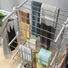 HOMCOM - Séchoir à linge pliable à 3 niveaux pour intérieur - blanc-Livré avec 6 roulettes universelles en PP, dont 2 verrouillables 