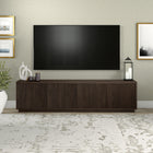 Hudson&Canal - Meuble TV Hanson pour téléviseurs jusqu'à 85 pouces - Alder Brown-Fabriqué à partir de matériaux MDF robustes dans une finition blanche en aulne fabriquée à la main
