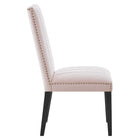 Modway - Catalyst Performance Velvet Fauteuils d’accompagnement à manger - Rose - Ensemble de 2-Rubberwood Legs