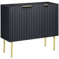 HOMCOM - Armoire d’appoint 35,4 po L - noir-Un large plateau et 2 armoires avec un total de 4 étagères pour ranger tous vos objets 