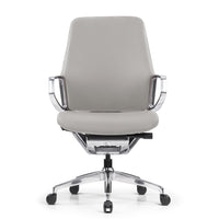 Decent Living - Chaise de bureau Nexten Pro, dossier haut, Blanc cassé-Chaise de bureau en cuir véritable haut de gamme