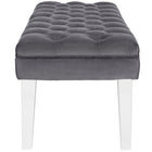 Modway - Valet Performance Velvet Banc - Gris-Pieds en acrylique transparent