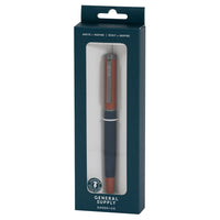 General Supply Goods + Co − Stylo plume − corps strié − cognac/bleu-Stylo plume
