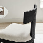 Modway - Peregrine Bois et tissu rembourrés Chaises de salle à manger Ensemble de 2 - Ivoire à tissage noir à bruyère-Rembourrage en mousse dense