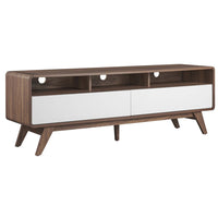 Modway - Transmit 60 po Meuble TV, Blanc noyer-Meuble télé 60 po style mi-siècle