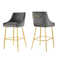 Modway - Discern Tabourets de bar - Gris - Ensemble de 2-Tabouret de bar Glam Deco