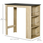HOMCOM - Table de bar moderne pour cuisine, salle à manger, salon - bois naturel-Parfait pour créer un coin boisson convivial ou comme espace de travail improvisé, sert également de table d'appoint pour exposer des souvenirs 