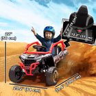 Qaba - Camion électrique à chevaucher KAWASAKI TERYX KRX 2WD sous licence 12V - rouge-Cockpit réaliste avec musique via USB pour une expérience de conduite immersive 