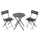 Lausaint - Ensemble de trois pièces pliant Bistro - Noir-Portable et léger - Cet ensemble de mobilier de balcon est pliable pour faciliter son déplacement et son rangement, ce qui en fait un choix idéal pour les cafés, les balcons et autres lieux similaires.